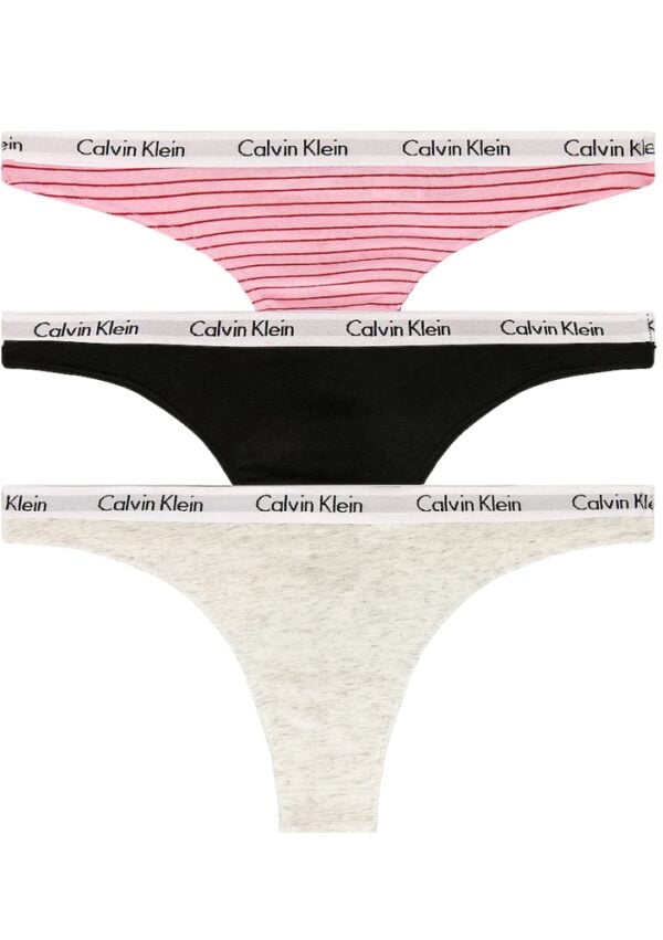 Dámská tanga Calvin Klein QD3587E W5A 3 KUSY